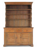 Pennsylvania walnut twopart pewter cupboard ca 1770