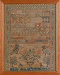 Essex Massachusetts silk on linen sampler dated