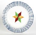 Blue spatter plate with a star 19th c