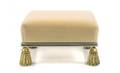 Small Upholstered Footstool wMetal Tassel Feet
