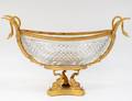 EMPIRE STYLE CUT GLASS  GILT BRONZE CENTERPIECE