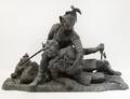 PATINATED BRONZE OF A DYING SOLDIER