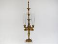 EMPIRE STYLE BRONZE  GLASS THREE LIGHT CANDELABRUM
