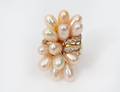 GOLD PEARL AND DIAMOND RING