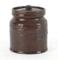 Samuel Baker Pennsylvania redware covered jar