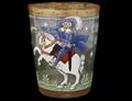 COMMEMORATIVE ENAMEL DECORATED GLASS BEAKER