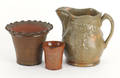 Three pieces of redware 20th c