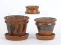 Three pieces of Lewis K Tomlinson redware