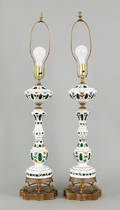 Pair of Bohemian glass table lamps