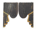Four painted wood hearse drapes