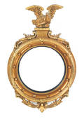Federal style giltwood convex mirror