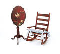 New England painted rocker and candlestand