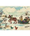 DAVID BURLIUK RUSSIANAMERICAN 18821967 A Winter Ride
