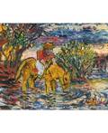 DAVID BURLIUK RUSSIAN 18821967 Man on a Yellow Horse