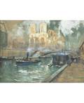 GEORGY ALEXANDROVICH GEORGES LAPCHINE RUSSIAN 18851950 View of Notre Dame from the Seine