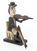Carved and painted figure of a fiddler early 20th c