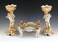 Threepiece Schierholz porcelain centerpiece set