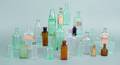 Collection of twentysix pharmacy bottles