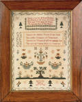 Silk on linen sampler wrought by Ann Loader 1829