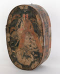 Continental painted bentwood brides box ca 1800