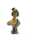 Bronzed white metal bust