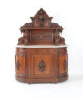 Victorian carved walnut marble top buffet