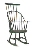 New England combback Windsor rocking armchair ca 1800