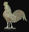 American fullbodied copper rooster weathervane ca 1900