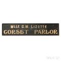 Blackpainted and Gilt MLLE GM LIZOTTE CORSET PARLOR Trade Sign