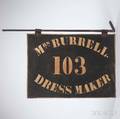 Painted Tinned Sheet Iron MRS BURRELL Dress Makers Sign