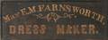 Gilt and Blackpainted Mrs EM FARNSWORTH DRESS MAKER Trade Sign