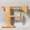 Gilt Cast Metal Letter F