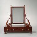 Carved Mahogany and Mahogany Veneer Dressing Glass