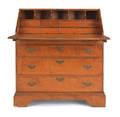 New England Queen Anne tiger maple slant front desk ca 1770