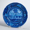 Staffordshire Historical Blue Transferdecorated Baltimore  Ohio Railroad Plate