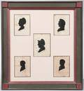 Five Silhouette Portraits in a Common Frame