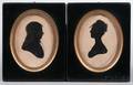 Pair of Hollowcut Silhouette Portraits of a Man and a Woman