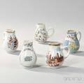 Five Export Porcelain Cream Jugs