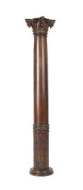 Carved mahogany column