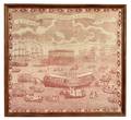A VIEW of the LANDING of GENERAL LAFAYETTE at NEW YORK Augt 1824 Commemorative Kerchief