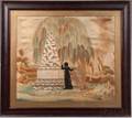 Needlework on Silk Memorial to Colonel John and Elizabeth Pray