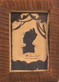 Framed Hollowcut and Watercolor Silhouette of Olive Lambert