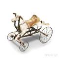 Carved and Painted Wood and Iron Horse Toy