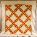 Appliqued Cotton Double Irish Chain Quilt