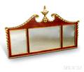 Neoclassicalstyle Parcelgilt Mahogany Veneer Tripartite Mirror
