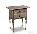 Federalstyle Graypainted Maple Twodrawer Worktable