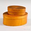 Two Shaker Finger Lappedseam Oval Pantry Boxes and a Faith and Edward Andrews Collection Catalog