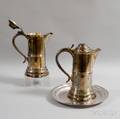 Pair of Silverplate Flagons and a Pair of Chargers
