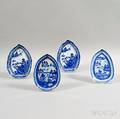 Four Canton Porcelain Leaf Dishes