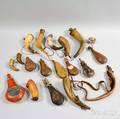 Nineteen Powder Horns and Shot Flasks